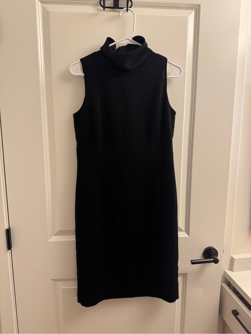LOFT Black Sleeveless Turtleneck Dress
